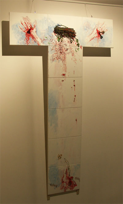Bruno Stane Grill malte dieses Kunstwerk im Rahmen der Laienpredigtreihe "Glaube und Kunst"