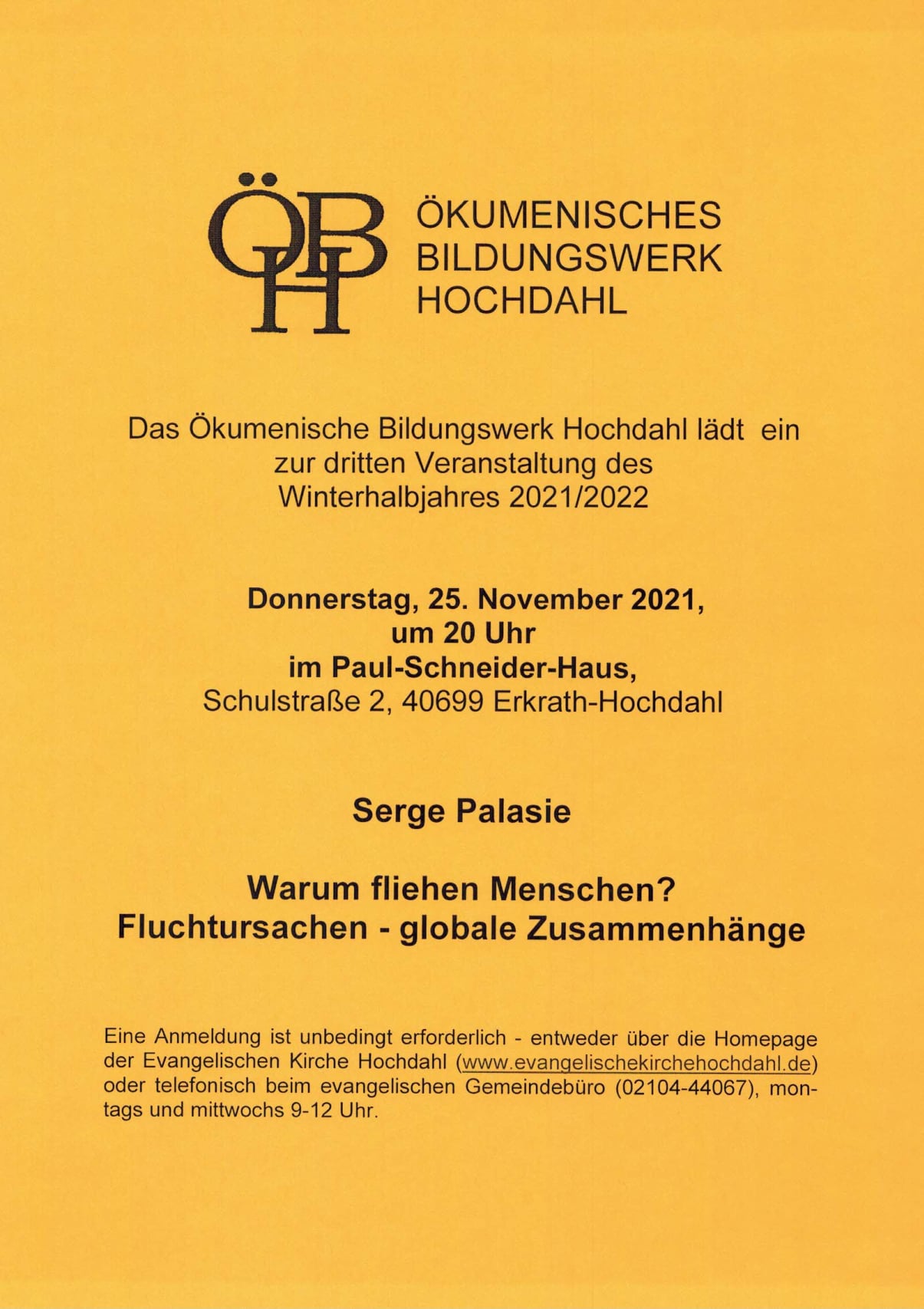 Ökumenisches Bildungswerk - Anmeldung
